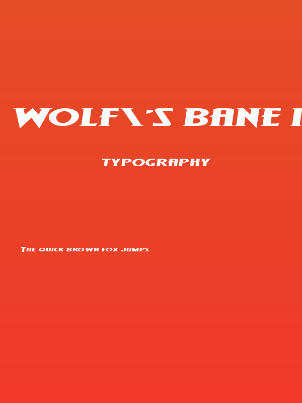 Wolf's Bane II Super-Expand Semi-Italic Poster