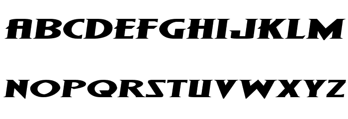 Wolf's Bane II Super-Expand Semi-Italic Font LOWERCASE