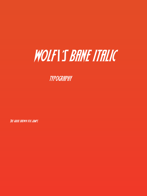 Wolf's Bane Italic Poster