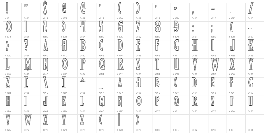 Wolf's Bane Outline Character Map