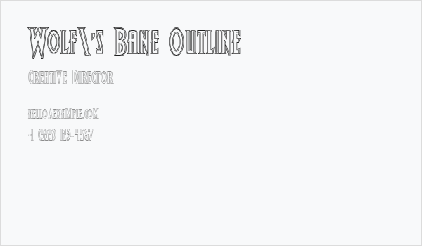 Wolf's Bane Outline Business Card