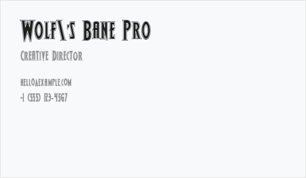 Wolf's Bane Pro Business Card
