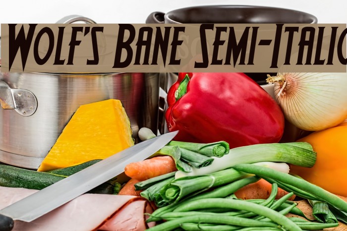 Wolf's Bane Semi-Italic Font examples