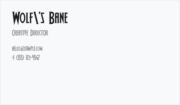 Wolf's Bane Business Card