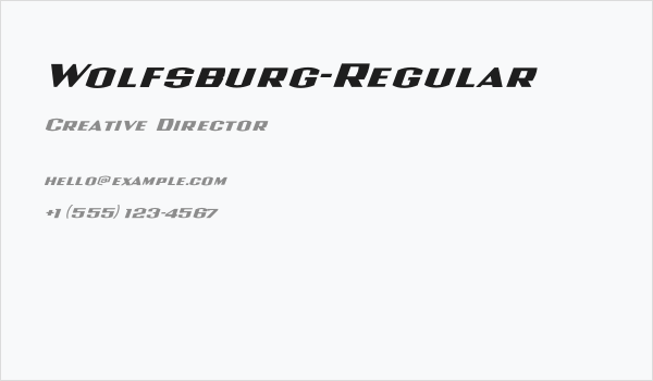 Wolfsburg-Regular Business Card