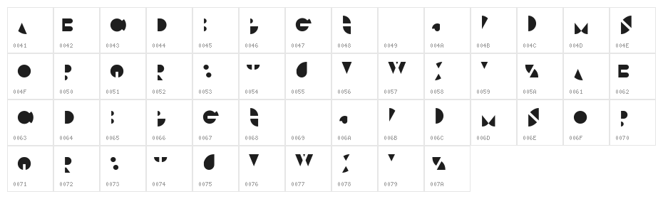 Wollicht Inferior Layer Character Map