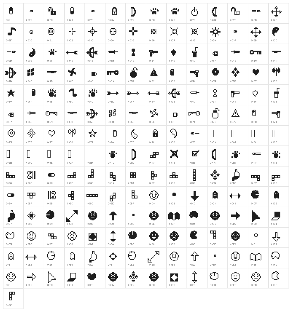 WolveSymbol Character Map