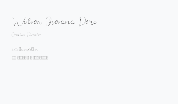 Wolven Shevana Demo Business Card
