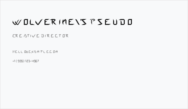 Wolverine's Pseudo Business Card