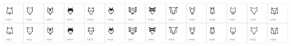 Wolves Regular Character Map