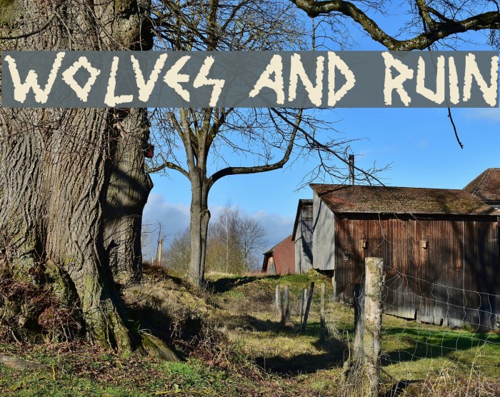 Wolves and Ruin Font examples