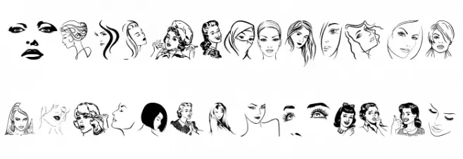 Woman Faces Fuentes MINÚSCULAS