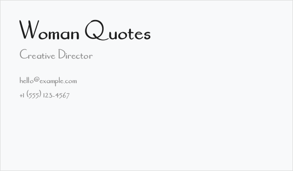 Woman Quotes Business Card