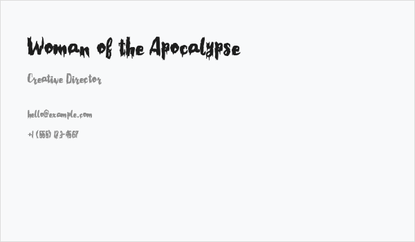 Woman of the Apocalypse Business Card