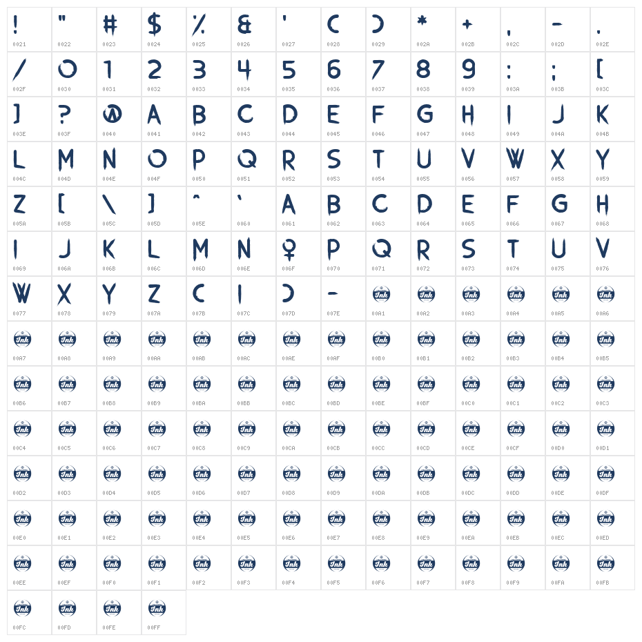 Woman1 Character Map