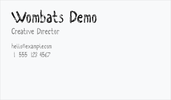 Wombats Demo Business Card