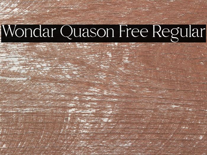 Wondar Quason Free Regular Example 1