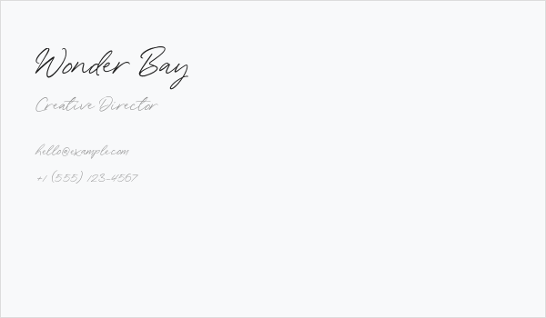 Wonder Bay Business Card