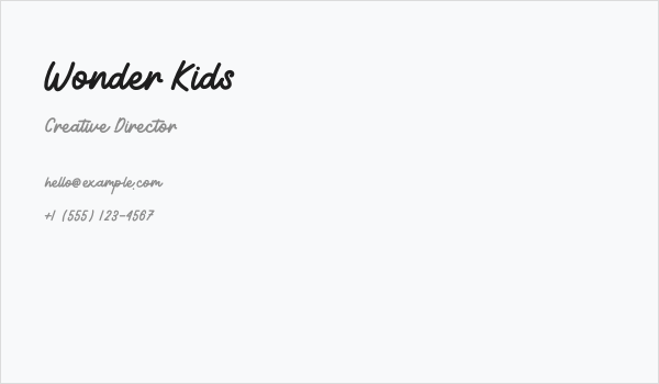 Wonder Kids Business Card