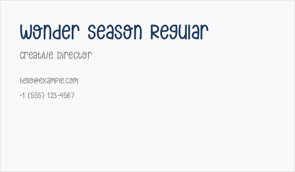 Wonder Season Regular Business Card