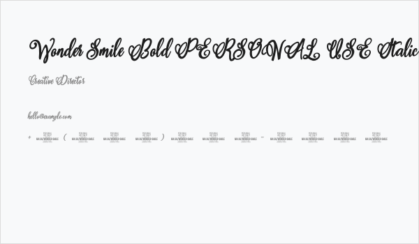 Wonder Smile Bold PERSONAL USE Italic Business Card