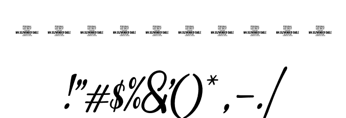 Wonder Smile PERSONAL USE Italic Font OTHER CHARS
