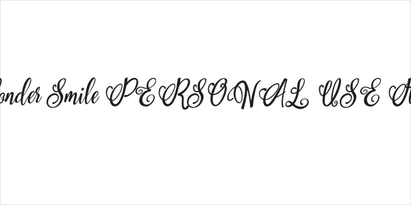 Wonder Smile PERSONAL USE Italic Logo