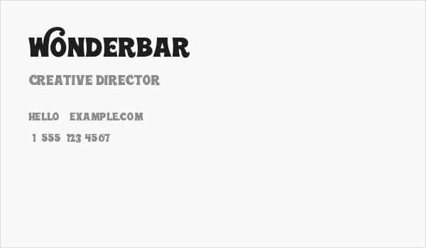 Wonderbar Business Card