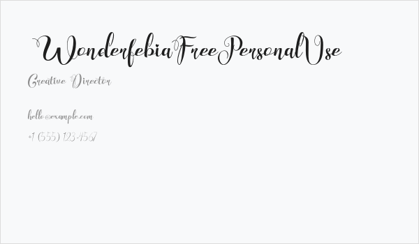 WonderfebiaFreePersonalUse Business Card