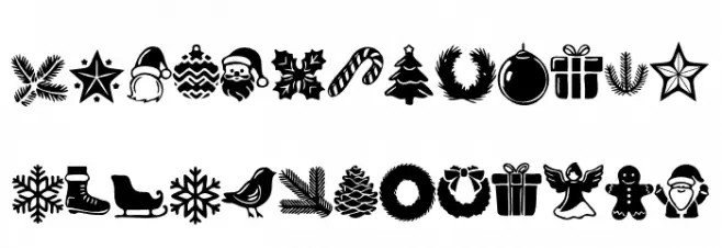 Wonderful Christmas Symbols Regular Font Litere mici
