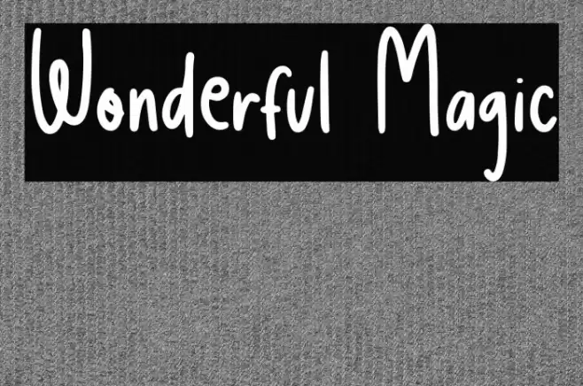 Wonderful Magic Font examples