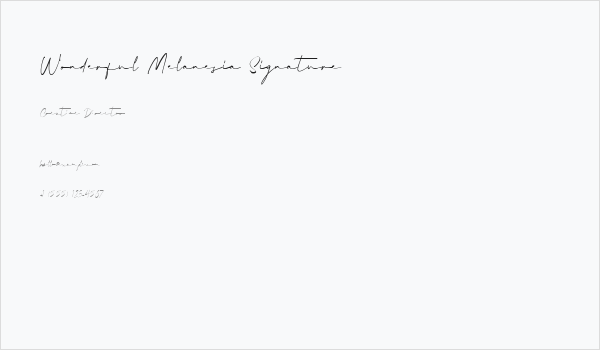 Wonderful Melanesia Signature Business Card