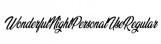 Wonderful Night Personal Use Regular  baixar fontes gratis
