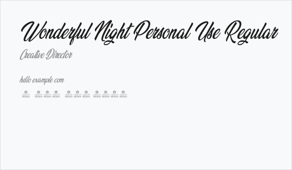 Wonderful Night Personal Use Regular Business Card