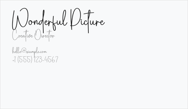 Wonderful Picture Business Card