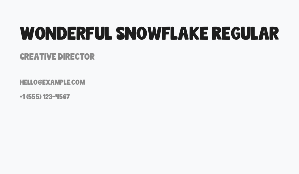 Wonderful Snowflake Regular Business Card
