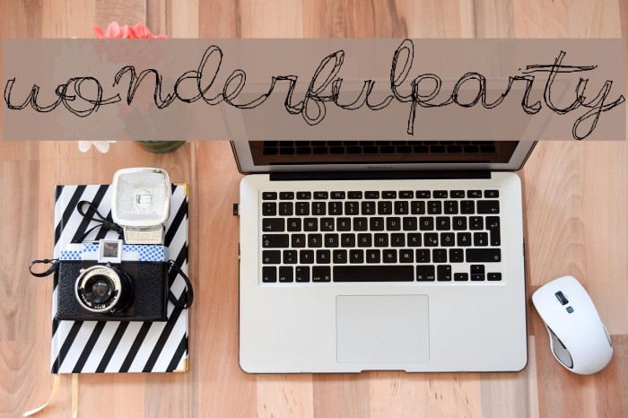 WonderfulParty Font examples