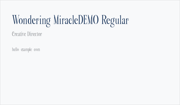 Wondering MiracleDEMO Regular Business Card