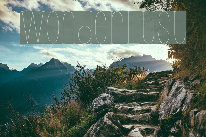 Wonderlust Font examples