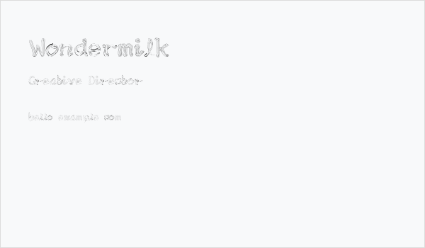 Wondermilk Business Card