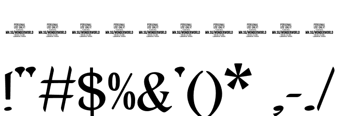 Wonderworld PERSONAL USE Regular Font OTHER CHARS