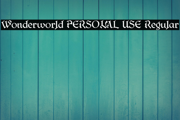 Wonderworld PERSONAL USE Regular Example 1