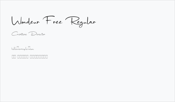 Wondeur Free Regular Business Card