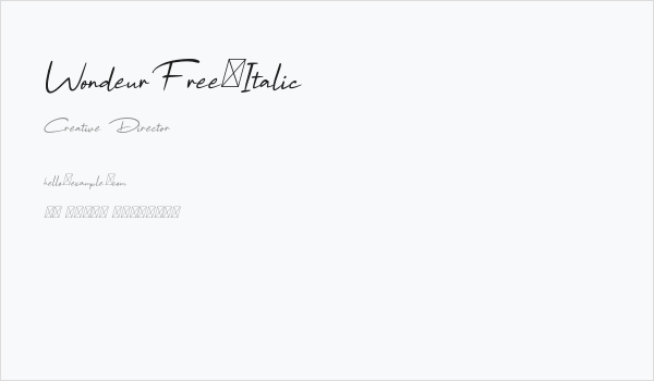 WondeurFree-Italic Business Card
