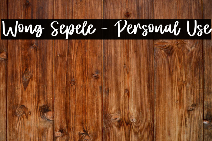 Wong Sepele - Personal Use Example 2