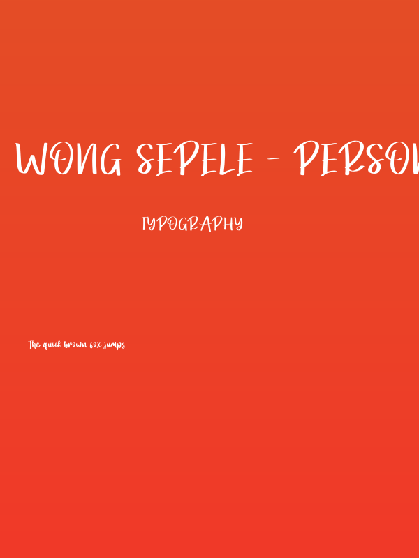 Wong Sepele - Personal Use Poster