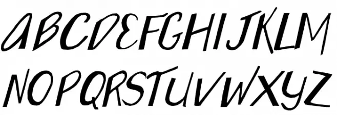 Wonky Printed Italic フォント 大文字