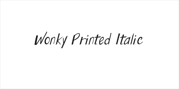 Wonky Printed Italic Logo