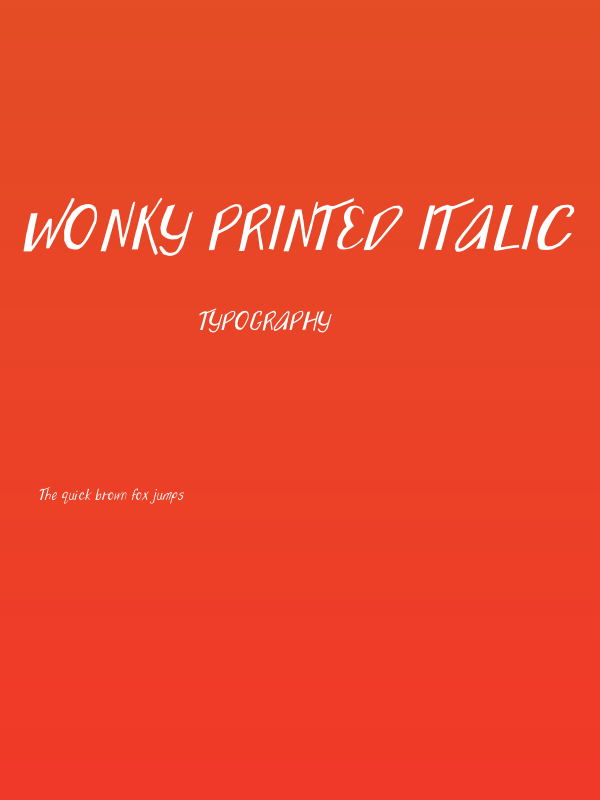 Wonky Printed Italic Poster