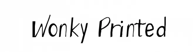 Wonky Printed  Frei Schriftart Herunterladen